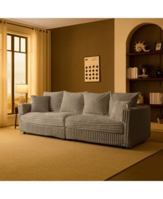 Streamdale Plush Corduroy 4-Seat Sofa, Modern Comfy Cloud Couch