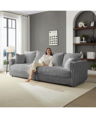 Streamdale Plush Corduroy 4-Seat Sofa, Modern Comfy Cloud Couch