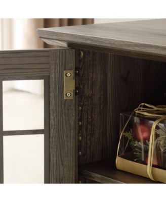 58" TV Stand with Fireplace, 2-Door Storage, Grey Media Console