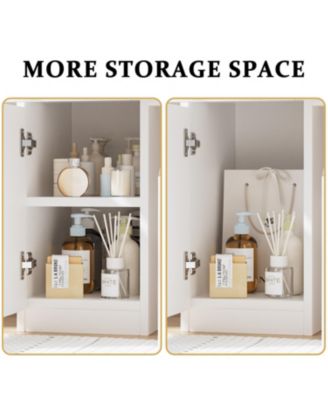 Vanity Desk with Lighted Mirror, Power Outlet & Storage