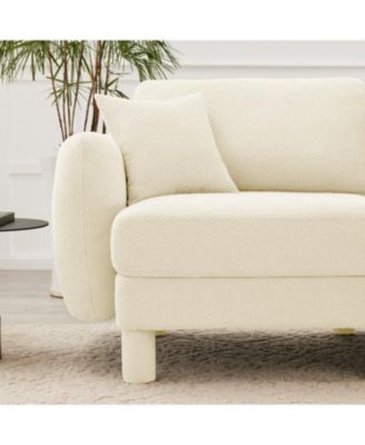 + 4-Seater + Boucle Fabric + Shell Armrests & Fabric-Wrapped Legs + Sofa
