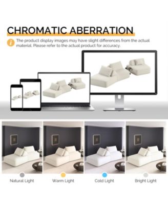 139" Modern Chenille Sectional Sofa with Pillows & Removable Backrests.