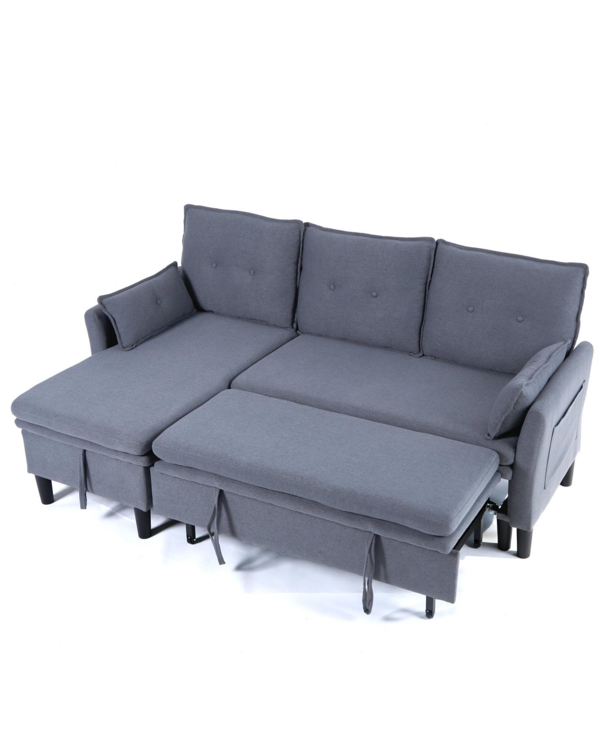 Streamdale Furniture L-Shaped Reversible Sectional Sofa w/ Storage - Dark Grey