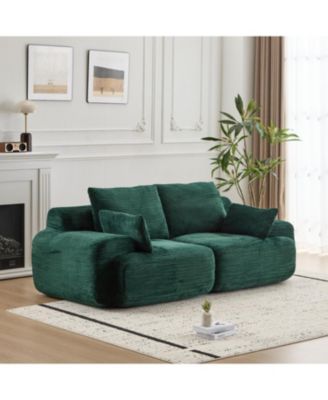 Modern Memory Foam Corduroy Sectional Sofa - Green