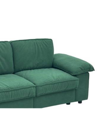 Green Velvet 79" Storage Loveseat - Modern Small Space Sofa