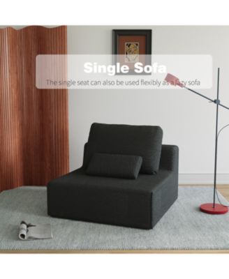 Oversized Modular Boucle Sectional Sofa - Convertible Spacious Foam-Filled