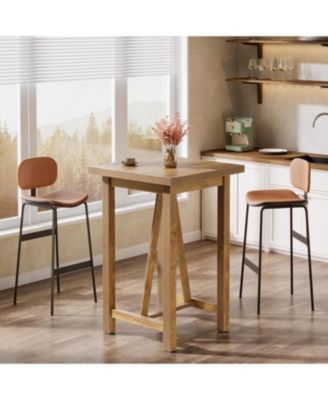 Bar Table, 39.4" Tall Counter Height Pub Table for Cocktail Coffee Bistro, Farmhouse Square High Top Desk