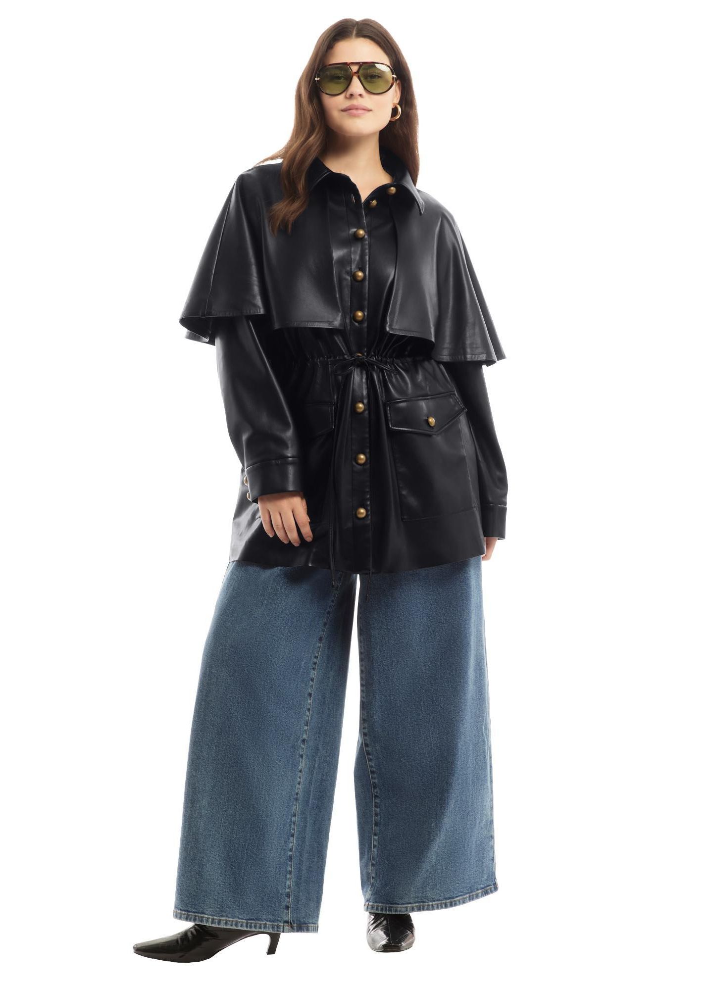 Женская куртка June & Vie Faux Leather Cape — фото 1