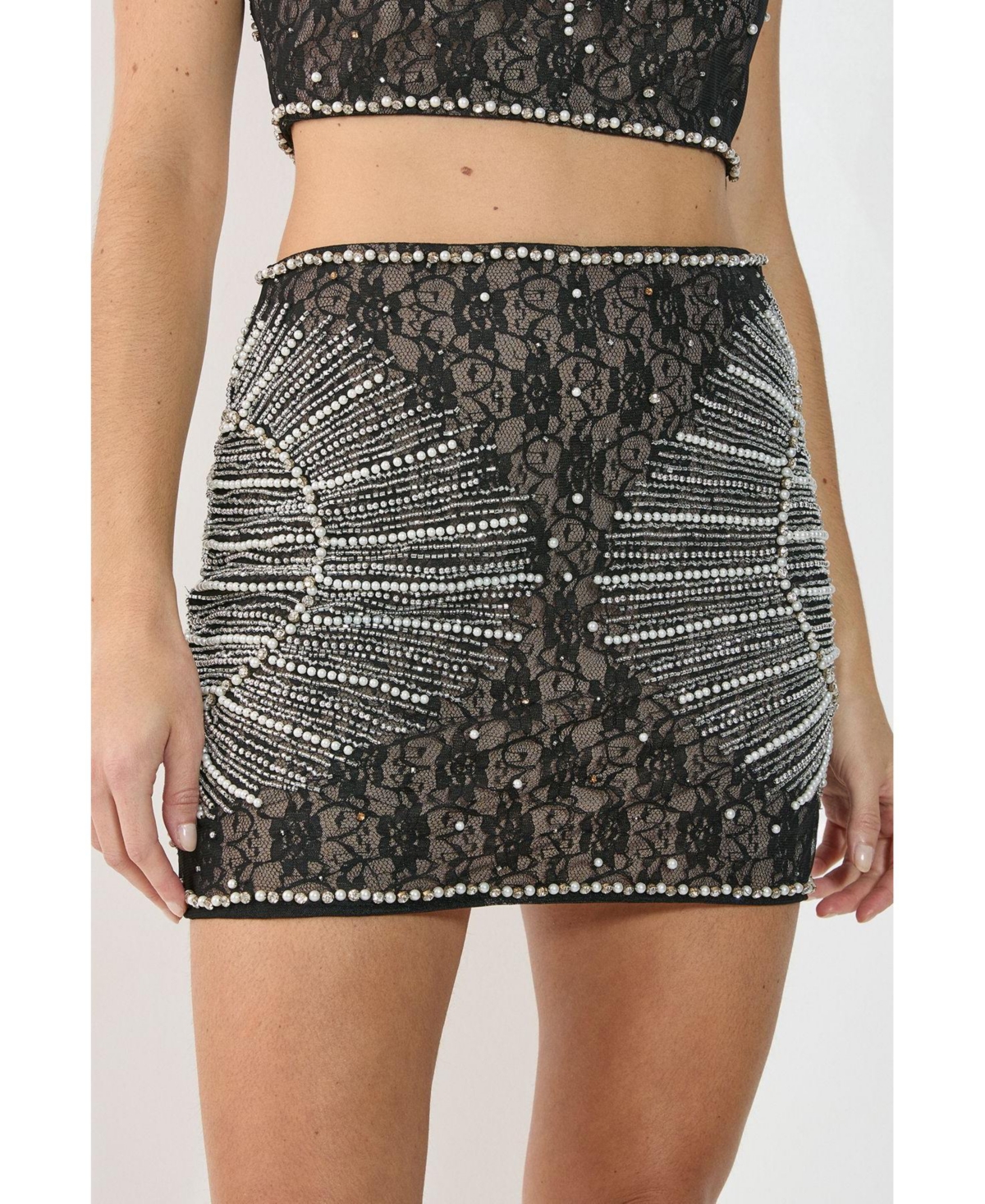 Nasty Gal Women's Embellished Sequin Mini Skirt