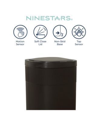 13 Gallons 3.2 Gal Automatic Kitchen Trash Can, 50 Liters Touchless Motion Sensor Trash Can Black Plastic Set