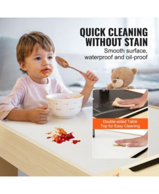 Kids Table and Chair Set Wooden Activity Table with Storage Boxes for Art and Craft