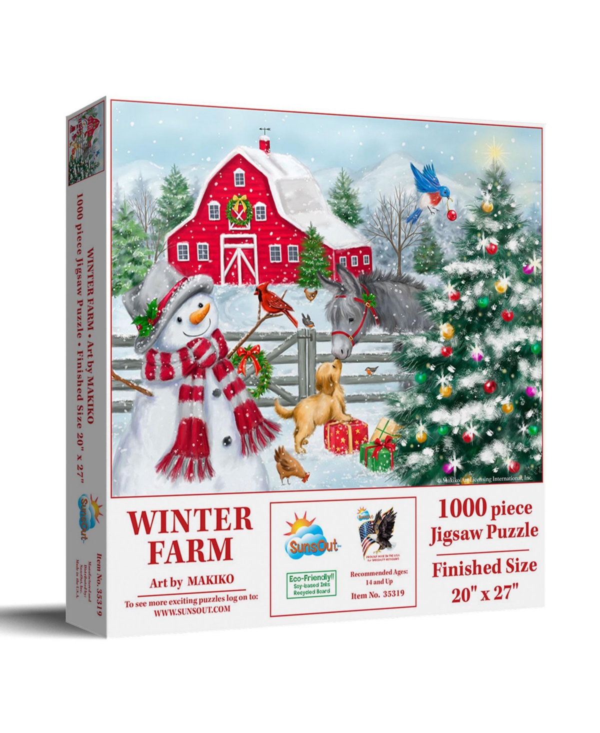 SunsOut Winter Farm 1000 piece Jigsaw Puzzle for Adults