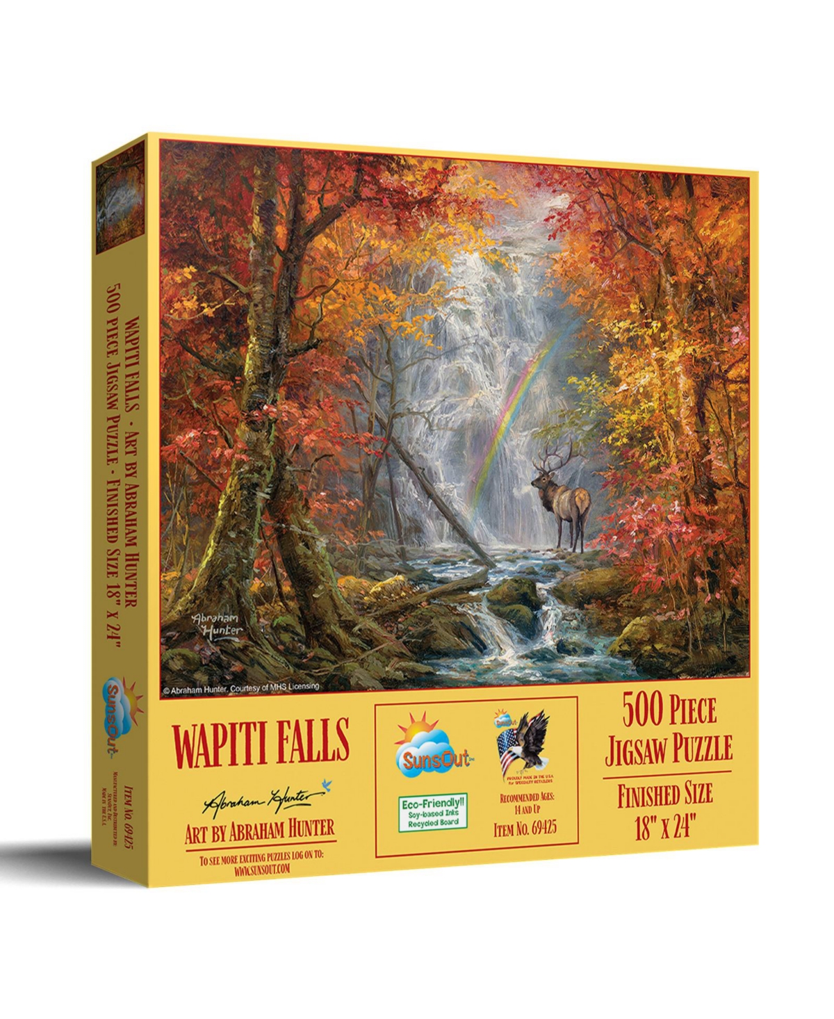 SunsOut Wapiti Falls 500 piece Jigsaw Puzzle for Adults
