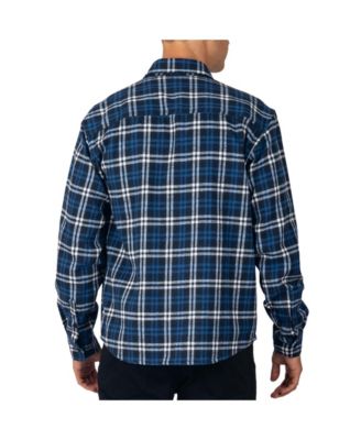 Men's Men Plaid Flannel Shirt Jacket Button Down Long Sleeve Cotton Blend Shirts