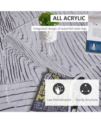 39.25" Long Acrylic Waterfall Table for Living Room,