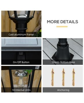 77" Outdoor Solar Light Post, Motion Activated Lamp,
