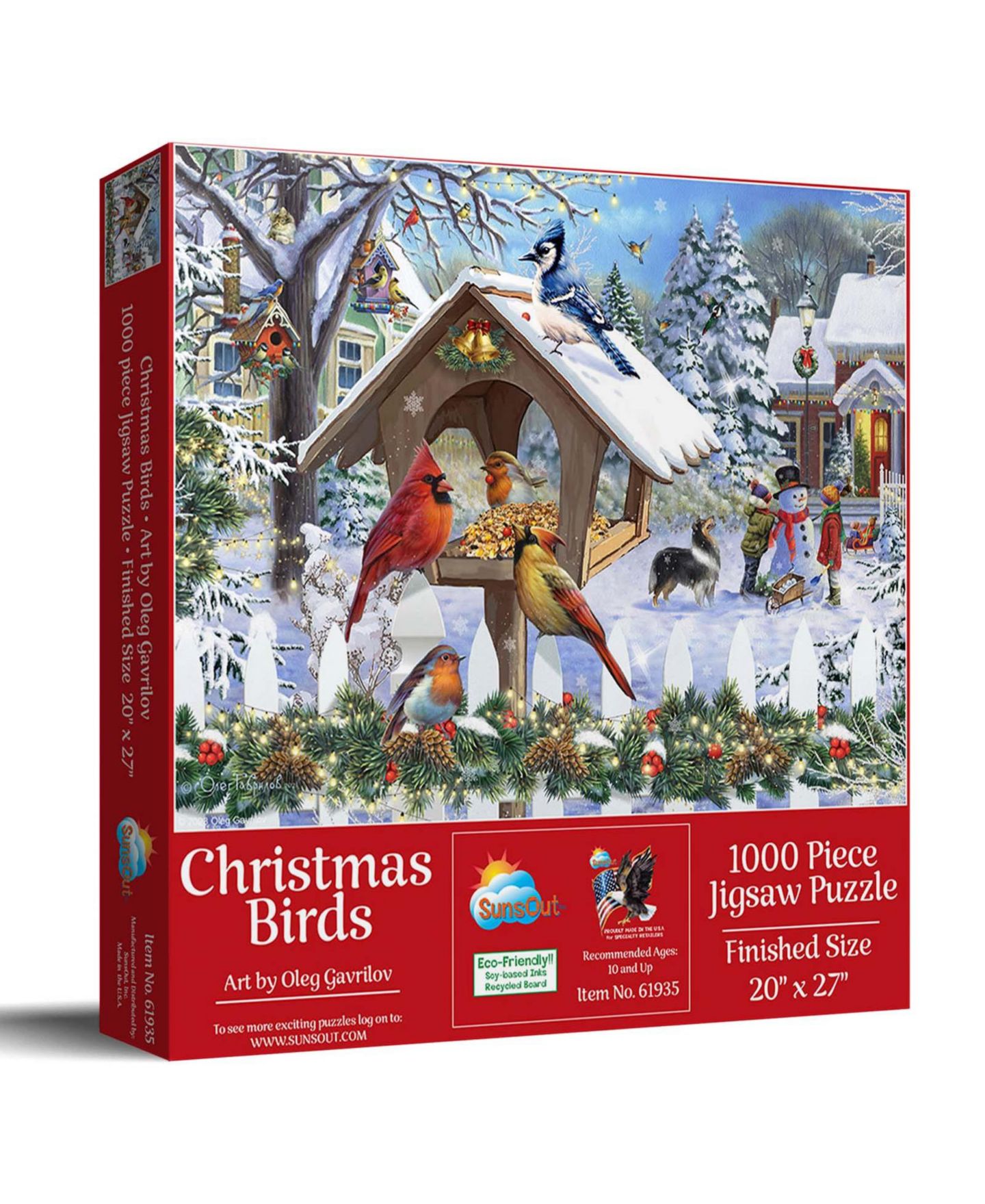 Детский пазл SunsOut Christmas Birds 1000 Piece Jigsaw Puzzle, Ages 15+ — фото 1