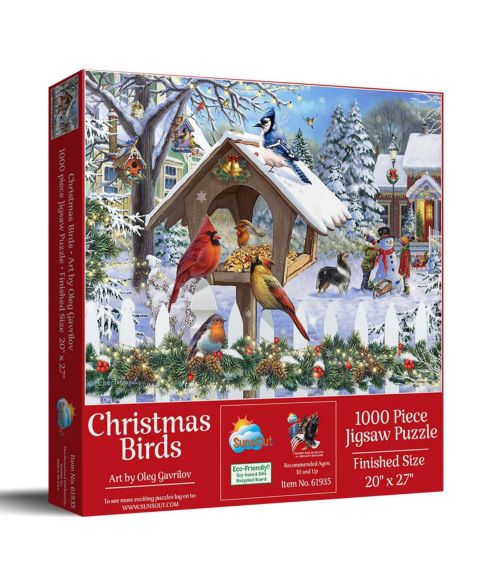 Детский пазл SunsOut Christmas Birds 1000 Piece Jigsaw Puzzle, Ages 15+