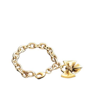 12k Gold Plated Bow Charm Bracelet