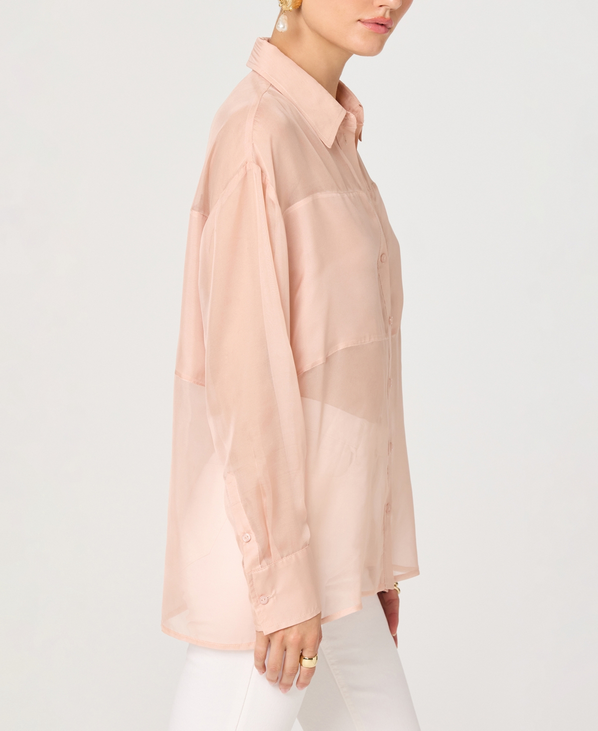 Astr the Label Women's Collar Neck Long-Sleeve Top