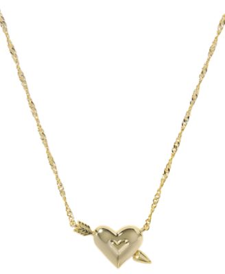 Opalescent Resin Ari Heart Arrow Short Pendant Necklace