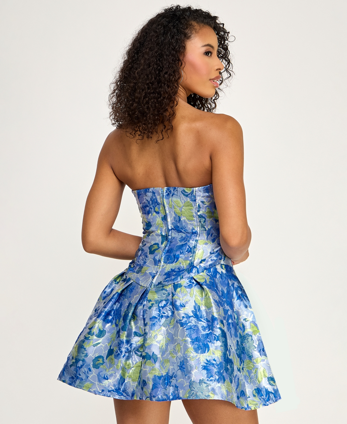 Seni & Cade Juniors' Strapless Brocade Dress