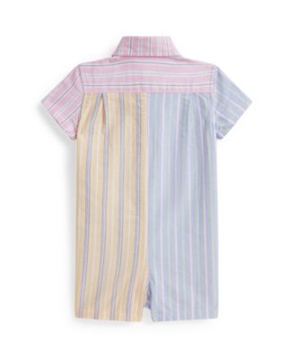 Baby Boys' Oxford Fun Button-Down Collar Shortall