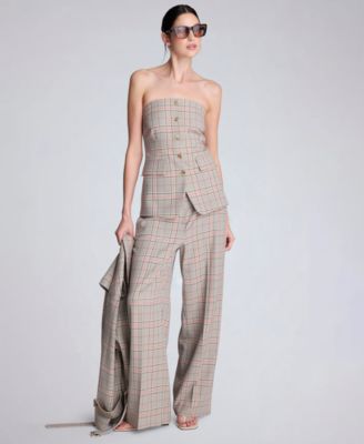 Women's Strapless Button-Front Shirt Vest