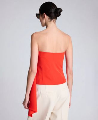 Women's Sleeveless Draped Front Bustier Crop Top