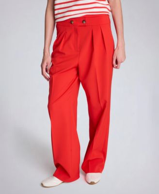 Women's Criss Cross Waist Mid Rise Trousers