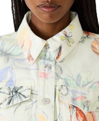 Women's Raleigh Printed Collared Trucker Jacket