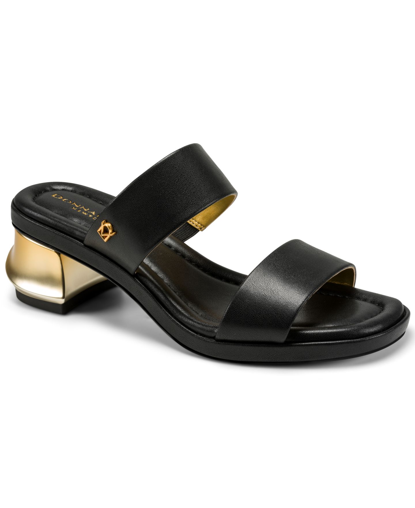Женские сандалии Donna Karan New York Teagan Double Band Dress Sandals, цвет: Чёрный — фото 1
