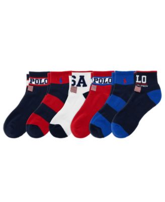 Men's USA Stadium Quarter Socks, 6-Pack