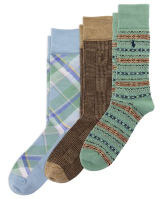 Men's Printed Crew Socks, 3-Pack
