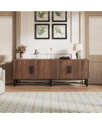 Streamdale Chestnut 4-Door TV Cabinet - Storage & Adjustable Shelves