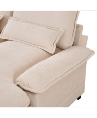 Streamdale Modern U-Shaped Sofa with Console, USB, Sleeper Couch