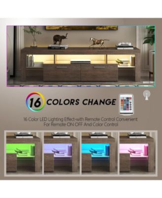 75" Wood Modern Brown TV Stand