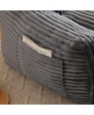 Streamdale Giant Plush Bean Bag Chair with Footstool - Comfy Grey Lounge