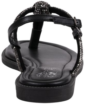 Women's Alonde Embellished T-Strap Flat Sandals