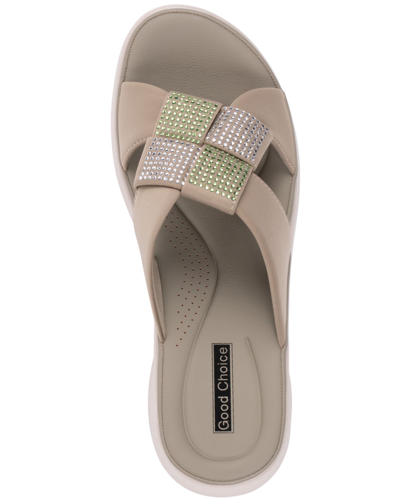 Женские сандалии GC Shoes Cenza Embellished Comfort, цвет: Оливковый — фото 4