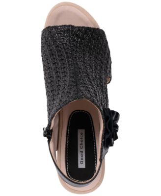 Women's Zakki Flower Rosette Woven Block Heel Dress Sandals