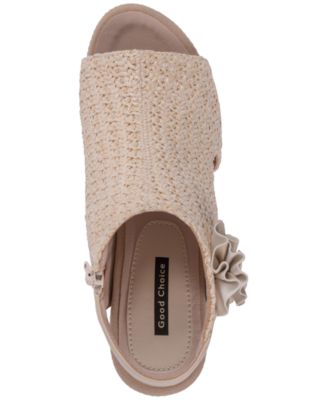 Women's Zakki Flower Rosette Woven Block Heel Dress Sandals