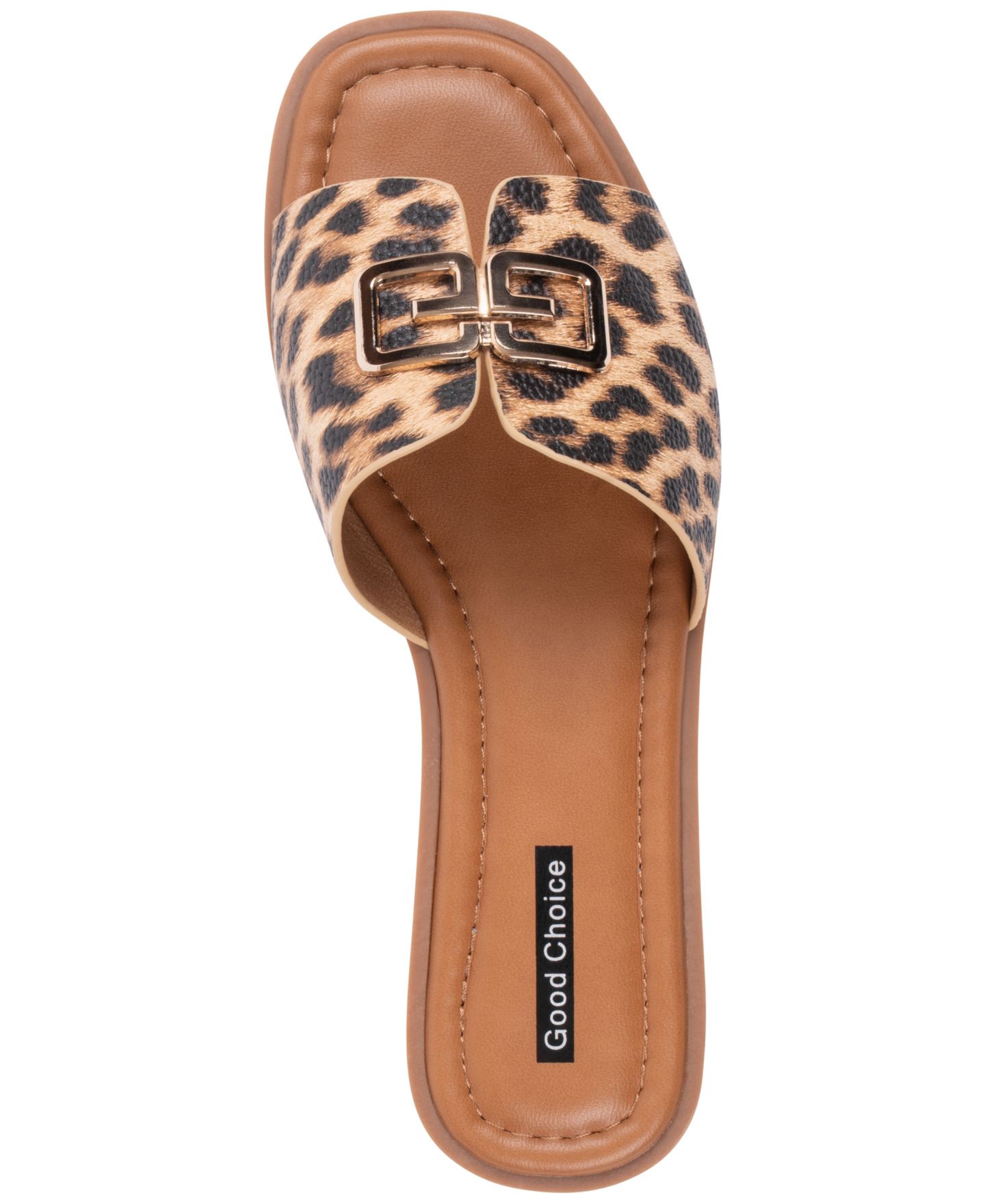 Женские сандалии GC Shoes Bergen Slide Flat, цвет: Леопардовый — фото 4