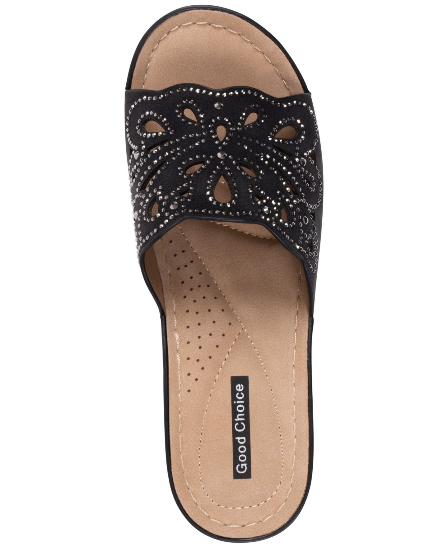 Женские сандалии GC Shoes Izzy Embellished Wedge, цвет: Чёрный — фото 4