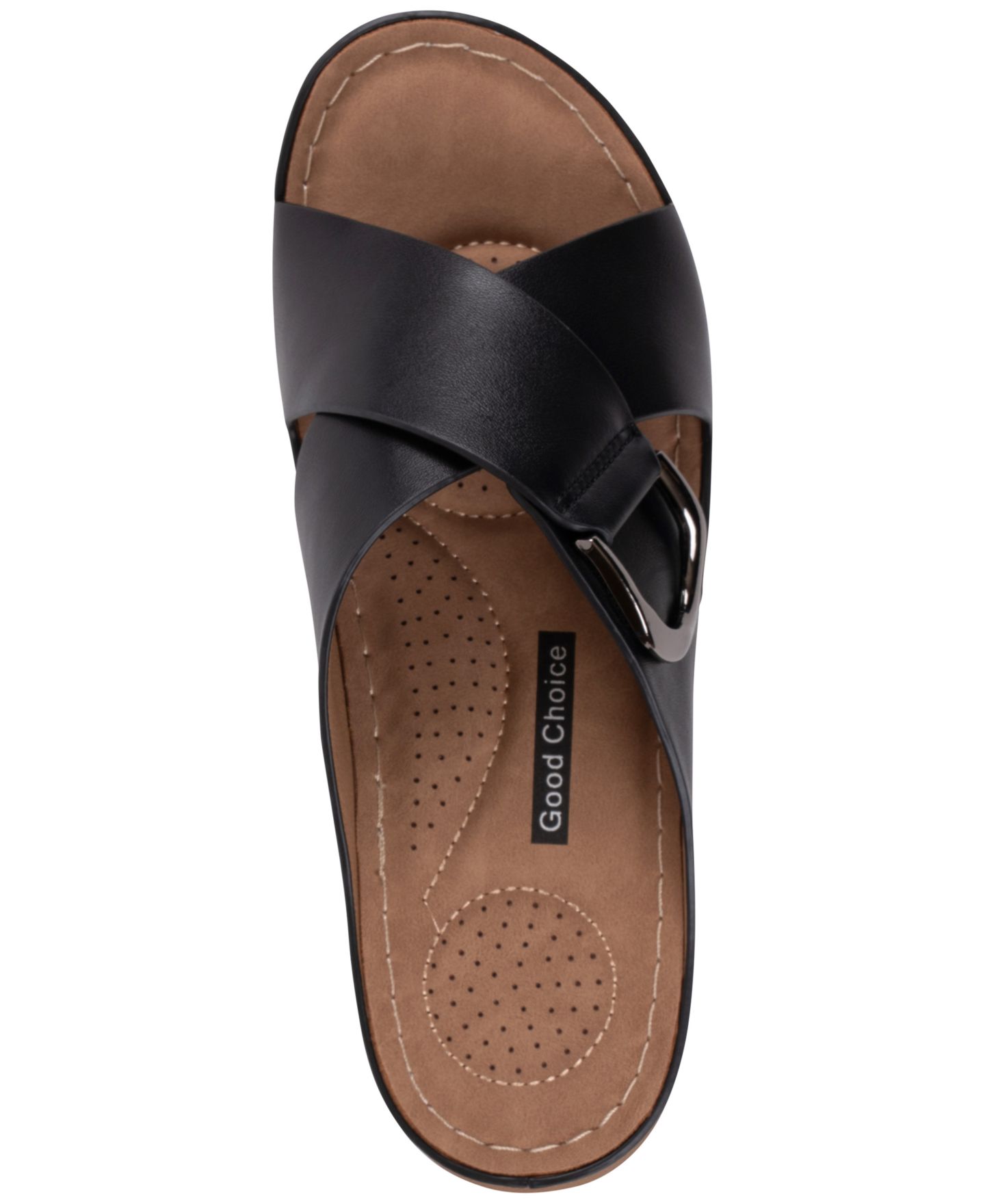 Женские сандалии GC Shoes Eanna Crisscross Comfort Wedge, цвет: Чёрный — фото 4