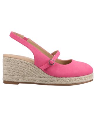 Journee Women's Asmyna Slingback Mary Jane Espadrille Wedges