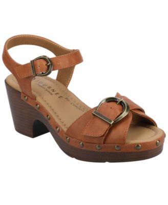 Women's Sisilia Stacked Heel Ankle Strap Sandals