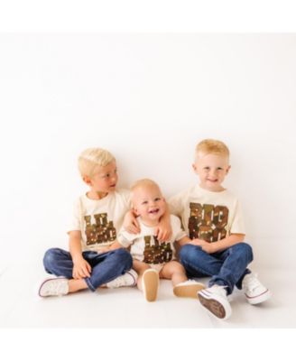 Baby Boys Lil Bro Camo Patch Short Sleeve Romper