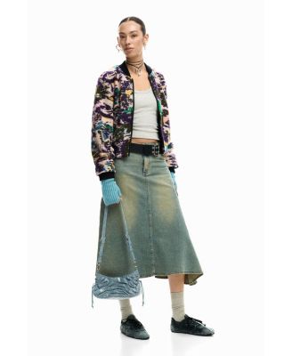 Women's Small ruched denim bag