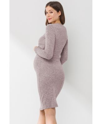 Maternity Long Sleeve Bodycon Nursing Dress